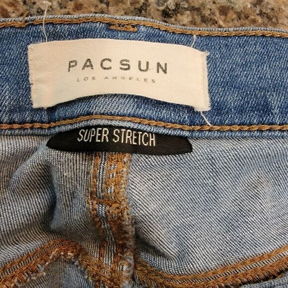 Pacsun Jeans lowrise ankle jegging super stretch distressed size 28 short - Picture 6 of 6